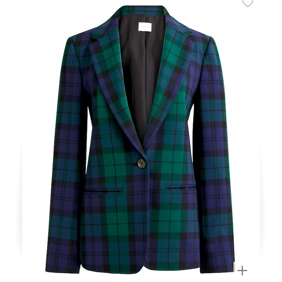 J. Crew Jackets & Blazers - J. Crew Black Watch plaid one-button blazer - 6